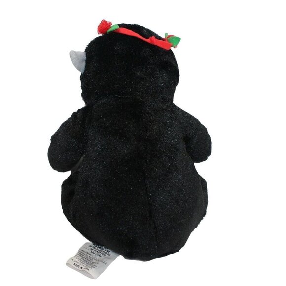 Pem America Black Gorilla Chimp Gray Flower Headband Red Lips 18" Stuffed Plush - Picture 3 of 3